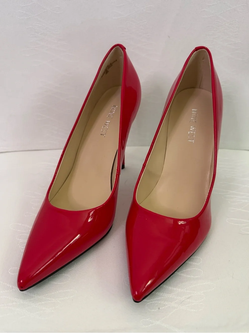 Nine West Red Patent Pointed Toe Stiletto Heels Size 8.5 NWOT